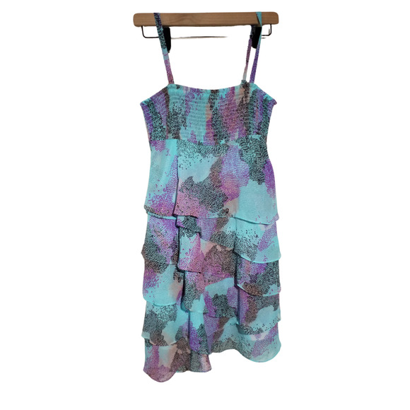 NWT Kensie Girl Layered Ruffle Dress Blue Women’s Size Small - Picture 1 of 9